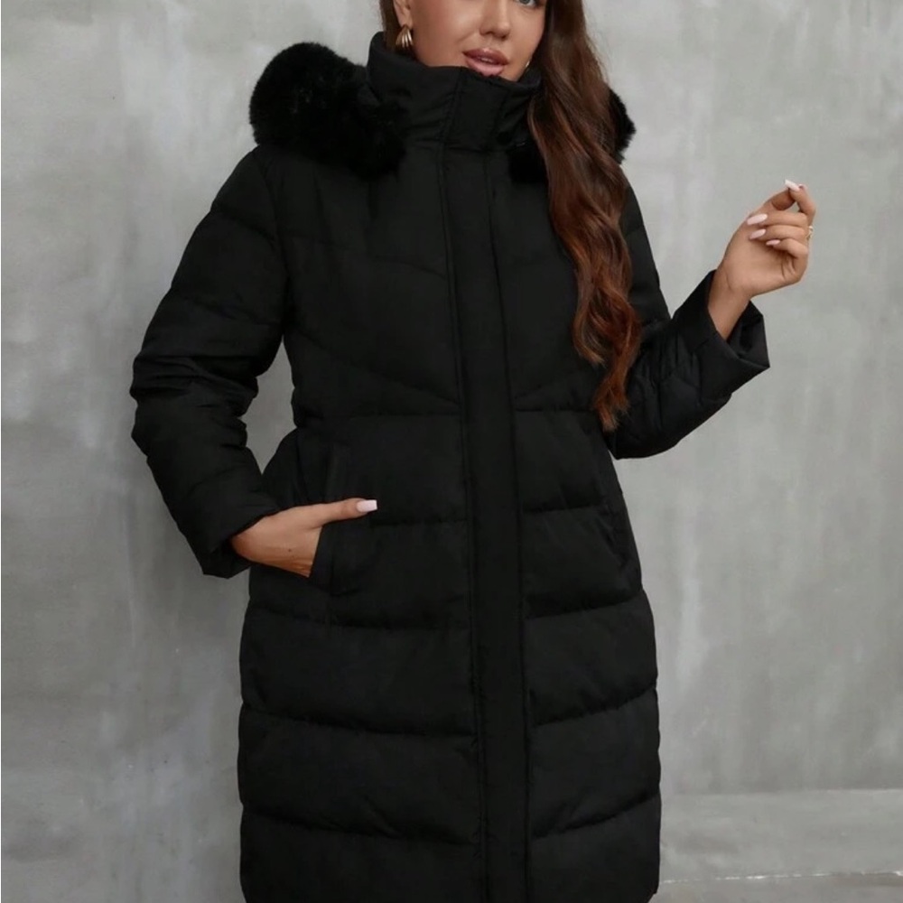 SHEIN Black Puffer Ski Jacket